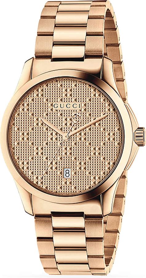 rose gold gucci watch mens|Gucci diamond watches ladies.